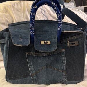 NWT French Denim Crossbody Bag